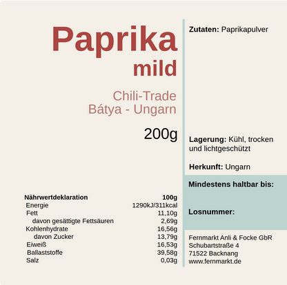 Paprikapulver mild - 200g XXL