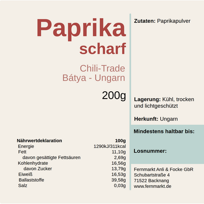 Paprikapulver scharf - 200g XXL