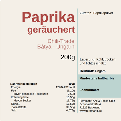 Paprikapulver geräuchert - 200g XXL