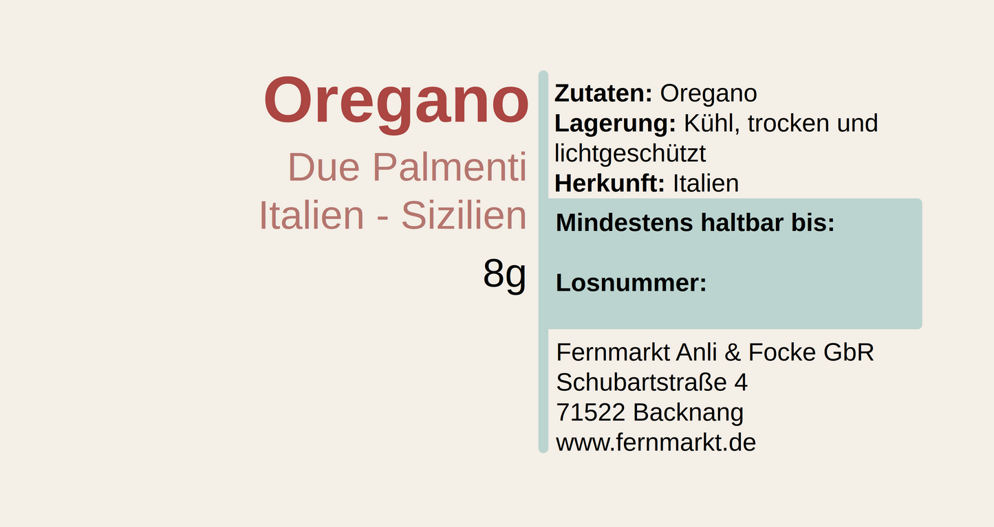 Oregano gerebelt